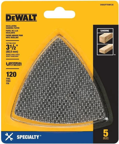 DEWALT DWASPTRIM120 120 Grit Mesh Oscillating Triangle (5 Piece)