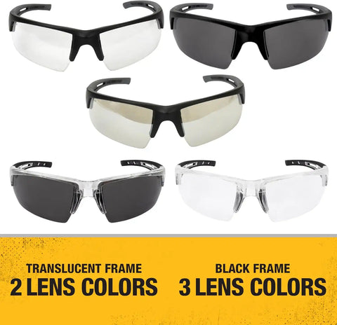 DEWALT DPG100-2D Crosscut® Safety Glasses - Black Half Frame - Smoke Lens - ANSI Z87.1+ - 1 Pair