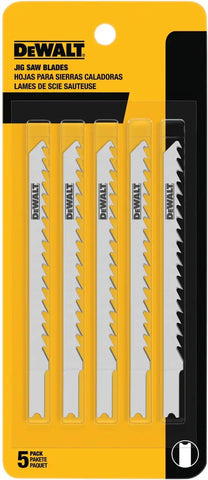 DEWALT DW3700-5 4-Inch 6 TPI Very Fast/Rough HCS U-Shank Jig Saw Blade (5-Pack)