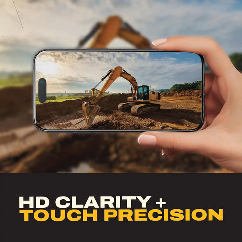 DEWALT Heavy Duty Glass Screen Protector Compatible with iPhone 17 Pro, 2 Pack Protective Tempered Glass Screen Shield, Oleophobic Case Friendly, Perfect Install Tool Included, HD Clear