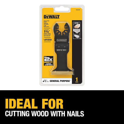DEWALT Oscillating Tool Blade for Wood with Nails, Wide, Titanium Nitride Coated (DWA4204), Black