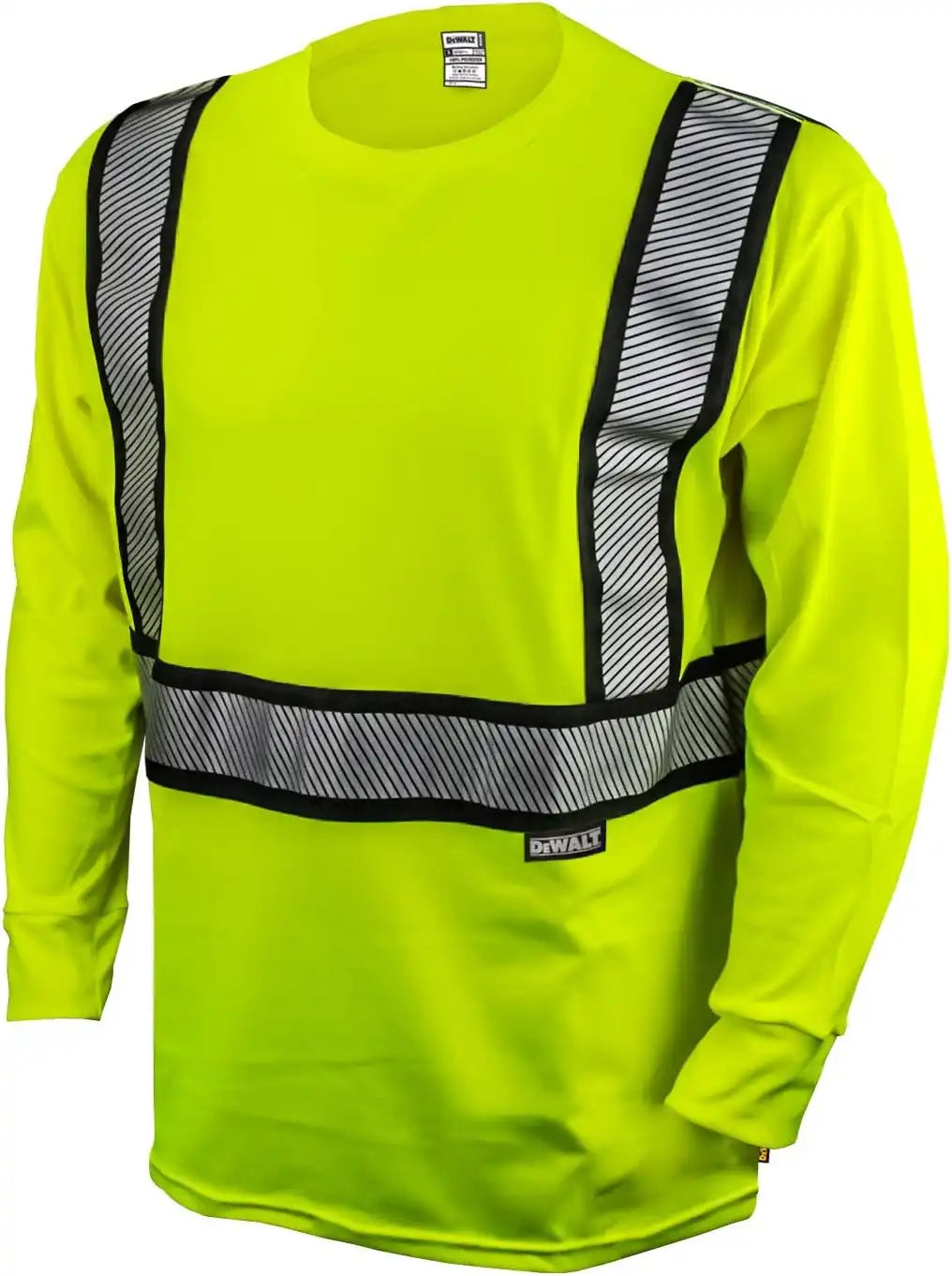 DEWALT DST921-L Class 2 Modacrylic Fr Long sleeve T-Shirt, Hi-Viz Green, Large