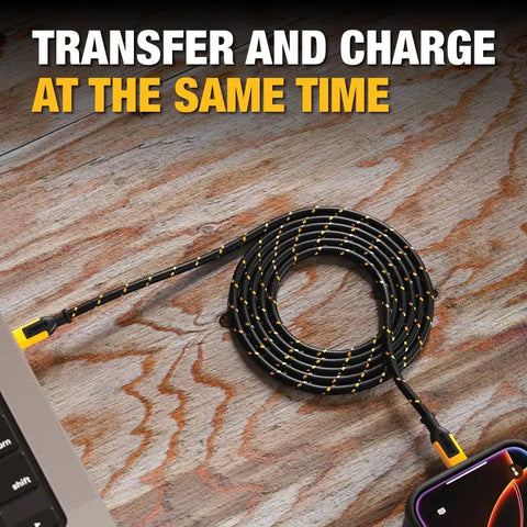 DEWALT Lightning to USB C Cable — Reinforced Braided Cable for Lightning — Charger Cord Compatible with iPhone — Apple Compatible Charging Cable… (USB C to Lightning, 4 FT)