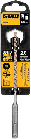 DeWalt DW5503 DeWalt 3/16" x 4" x 6-1/2" Solid Rock Carbide™ SDS+