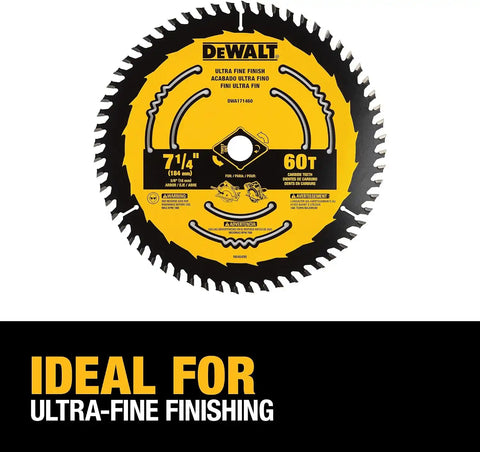 DEWALT Circular Saw Blade, 7 1/4 Inch, 60 Tooth, Wood Cutting (DWA171460)