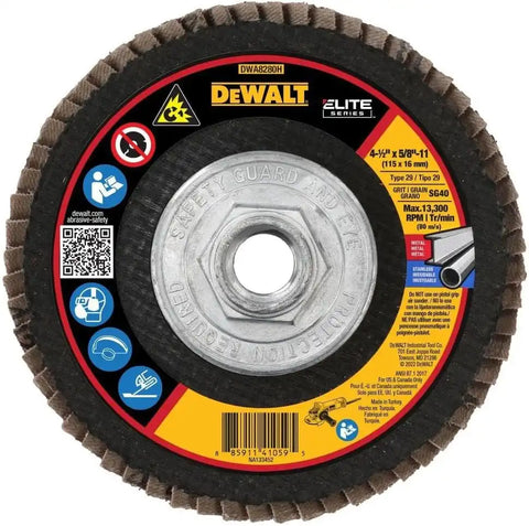DEWALT DWA8280H 40G T29 XP Ceramic Flap Disc, 4-1/2" x 5/8"