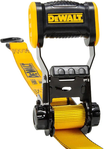 DEWALT DXBC18004-16PK Black/Yellow 1.25" x 12' Ratchet Tie Down Straps - Light-Weight Cargo Hauling (1800 lb Break Strength), 16 Pack