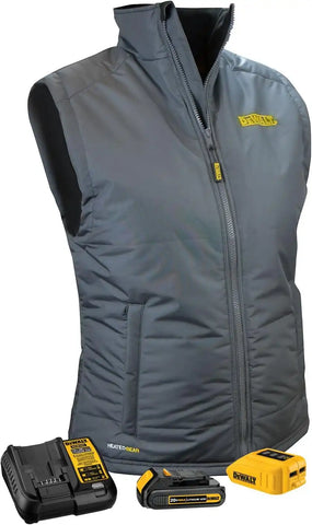 DEWALT DCHVL10C1-XS Women's Heated Quilted Vest, Gray, X-Small