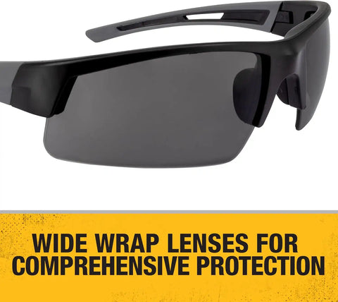 DEWALT DPG100-2D Crosscut® Safety Glasses - Black Half Frame - Smoke Lens - ANSI Z87.1+ - 1 Pair