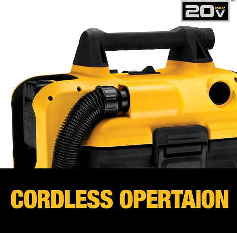 DEWALT 20V MAX Cordless Shop Vac, Wet Dry Vacuum Cleaner, Portable 2 Gallon Wet Dry Vac, Strong Suction Shop Vacuum with Hepa Filter, Tool Only (DCV580H)