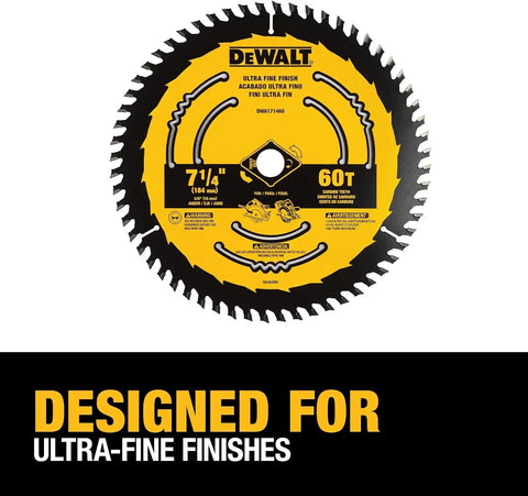 DEWALT Circular Saw Blade, 7 1/4 Inch, 60 Tooth, Wood Cutting (DWA171460)