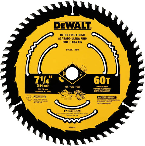 DEWALT Circular Saw Blade, 7 1/4 Inch, 60 Tooth, Wood Cutting (DWA171460)