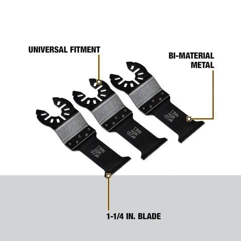 DEWALT 1-1/4 In, Titanium Oscillating Tool Blade For Wood with Nails, 3 Pack, (DWA4203-3)