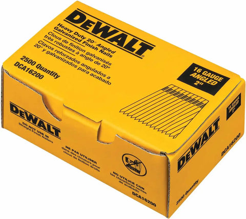 DEWALT Finish Nails, 20-Degree, 2-Inch, 16GA, 2500-Pack (DCA16200)