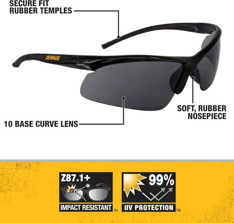 DEWALT DPG51-2C Radius Smoke 10 Base Curve Lens Protective Safety Glasses