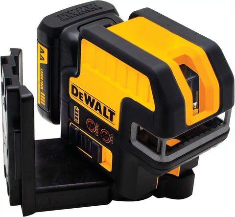 DEWALT 12V MAX Laser Level, 5 Spot Laser and Cross Line Laser, Red, AA Battery Starter Pack Included (DW0825LR)