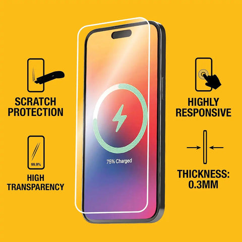 DEWALT Heavy Duty 2Pack Tempered Glass Screen Protector for iPhone 16 [6.1 Inch] w/Auto-Alignment Installation Frame, 9H Hardness BubbleFree HD Case Friendly [NOT for iPhone 16e/16 Pro/Plus/Pro Max]