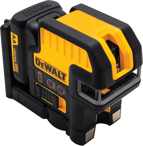 DEWALT 12V MAX Laser Level, 5 Spot Laser and Cross Line Laser, Red, AA Battery Starter Pack Included (DW0825LR)