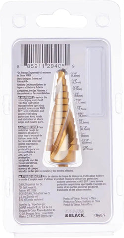 DEWALT Step Drill Bit, Impact Ready, 3/16-Inch-7/8-Inch (DWA1786IR)