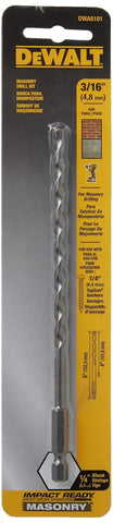 DEWALT Masonry Drill Bit, Impact Ready, 3/16-Inch X 4-Inch X 6-Inch (DWA5101)