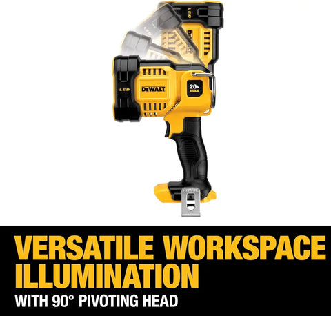 DEWALT 20V MAX LED Work Light, Handheld Spotlight with 508 Yard Distance, Pivoting Head, 1500 Lumens, Cordless, Battery Not Included (DCL043)