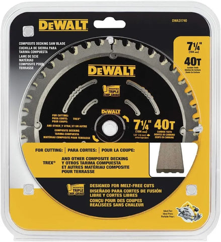 DEWALT Circular Saw Blade, 7 1/4 Inch, 40 Tooth, Composite Decking (DWA31740)