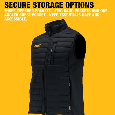 DEWALT Men's Hybrid, Polyester with Stretch, Insulated, Regular Fit Work Vest