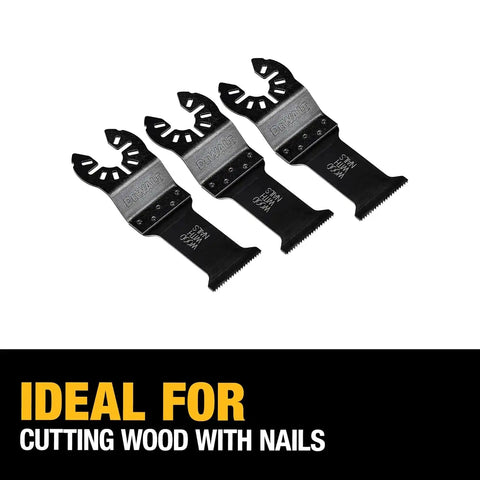 DEWALT 1-1/4 In, Titanium Oscillating Tool Blade For Wood with Nails, 3 Pack, (DWA4203-3)