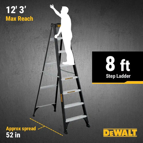 DeWalt Type I 250lb Rated FG Stepladder 8' DXL3110-08