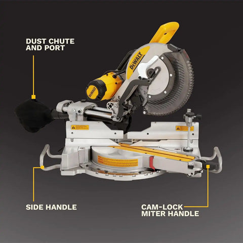 DEWALT Miter Saw, 12 Inch Double Bevel Sliding Compound Miter Saw, Includes Blade Wrench and Clamp, Increased Crosscut Capacity, Powerful 3800 RPM Motor 15 Amp (DWS779)