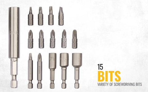 DEWALT Impact Driver Bit Set with Magnetic Tough Case, 15-Piece Carbide Tipped Bits (DWMTC15)
