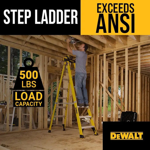 DeWalt 500lb Rated FG Stepladder 6' DXL3810-06