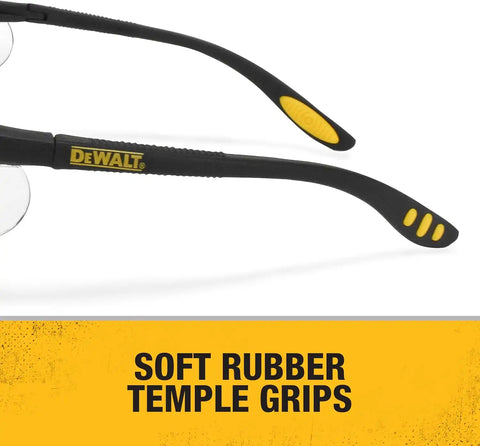 DEWALT DPG59-125C Reinforcer Rx-Bifocal 2.5 Clear Lens High Performance Protective Safety Glasses with Rubber Temples and Protective Eyeglass Sleeve