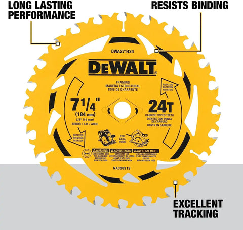 DEWALT 7-1/4 in. 24T Circular Saw Blade 2-Pack (DWA271424PK2)