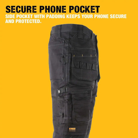 DEWALT Protradesman Men's Loose Fit, Holster Pocket, Cottonpoly Stretch Work Pants