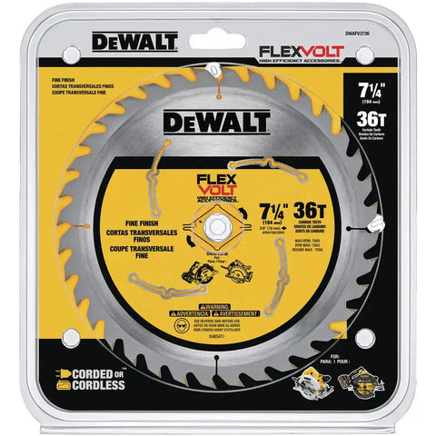 DEWALT Circular Saw Blade, 7 1/4 Inch, 36 Tooth, Wood Cutting (DWAFV3736)