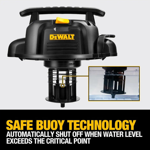 DEWALT DXV16PA 16 Gallon Poly Wet/Dry Vac/Acc, 6.5HP Shop Vacuum Wet/Dry for Jobsite/Workshop, Yellow