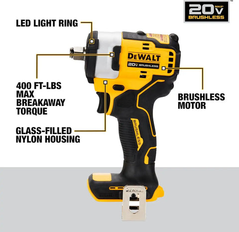 DEWALT 20V MAX 5Ah, Brushless 9 Power Tools with Battery, Charger, Drill, Impact Driver, Reciprocating Saw, Circular Saw, Oscillating Tool, Grinder, Orbit Sander, Impact Wrench, Flashlight (DCK921P1)
