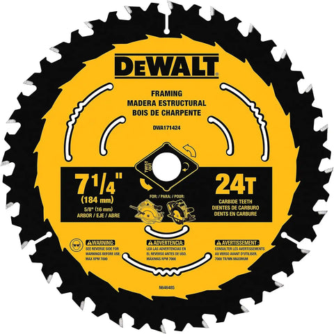 DEWALT Circular Saw Blade, 7 1/4 Inch, 24 Tooth, Wood Cutting (DWA171424B10), 10 Count (Pack of 1)