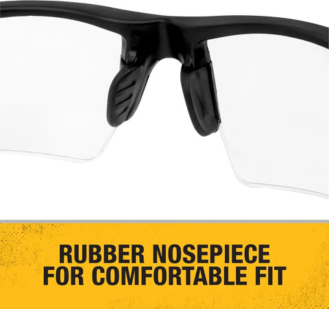 DEWALT DPG100-1D Crosscut® Safety Glasses - Black Half Frame - Clear Lens - ANSI Z87.1+ - 1 Pair
