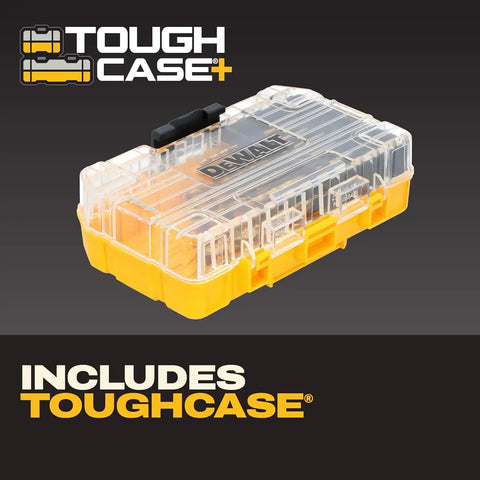 DEWALT 18 Piece Drill Bit Set, Titanium Nitride Coated High Speed Steel Jobber Length, 3-Flat, No-Spin Shank (DW1367)