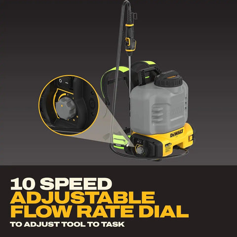 DEWALT 20V MAX XR High Capacity Concrete Chemical Sprayer, 4-Gallon Tank, 150 PSI, 6 Nozzles, 10-Speed Flow Control, Tool Connect Ready, Backpack Straps, Battery & Charger Not Included (DCCS1100B)