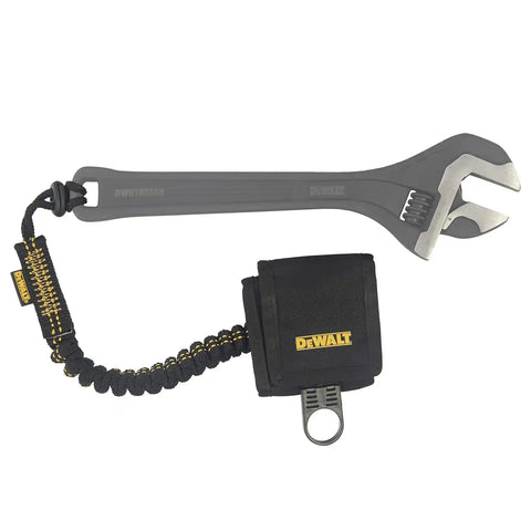 DEWALT Wristband Tool Anchor with Lanyard, Black/Yellow