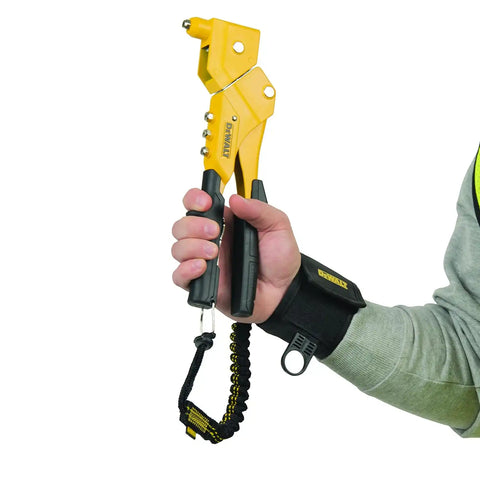 DEWALT Wristband Tool Anchor with Lanyard, Black/Yellow