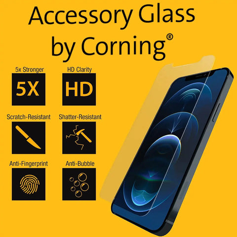 DEWALT Glass Screen Protector for iPhone 12/iPhone 12 Pro — Apple Compatible Tempered Glass Screen Protector — Screen Protection for iPhone 12/12 Pro
