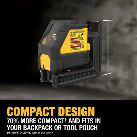 DEWALT USB Rechargeable Red Cross Line Laser Base Kit (DCLE14201RB)