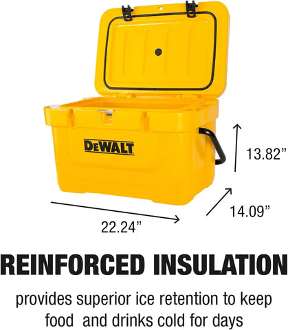 DeWalt 25 Qt Roto Molded Cooler , Yellow