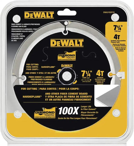 DEWALT Circular Saw Blade, 7 1/4 Inch, 4 Tooth, Cement Cutting (DWA3193PCD)