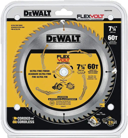 DEWALT Circular Saw Blade, 7 1/4 Inch, 60 Tooth, Wood Cutting (DWAFV3760)