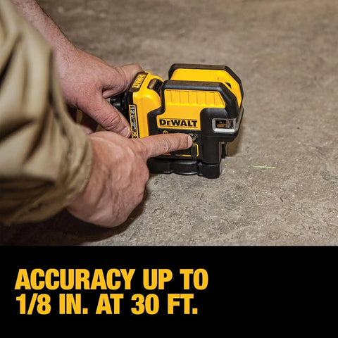 DEWALT 12V MAX Laser Level, 2 Spot and Cross Line Laser, Red (DW0822LR)